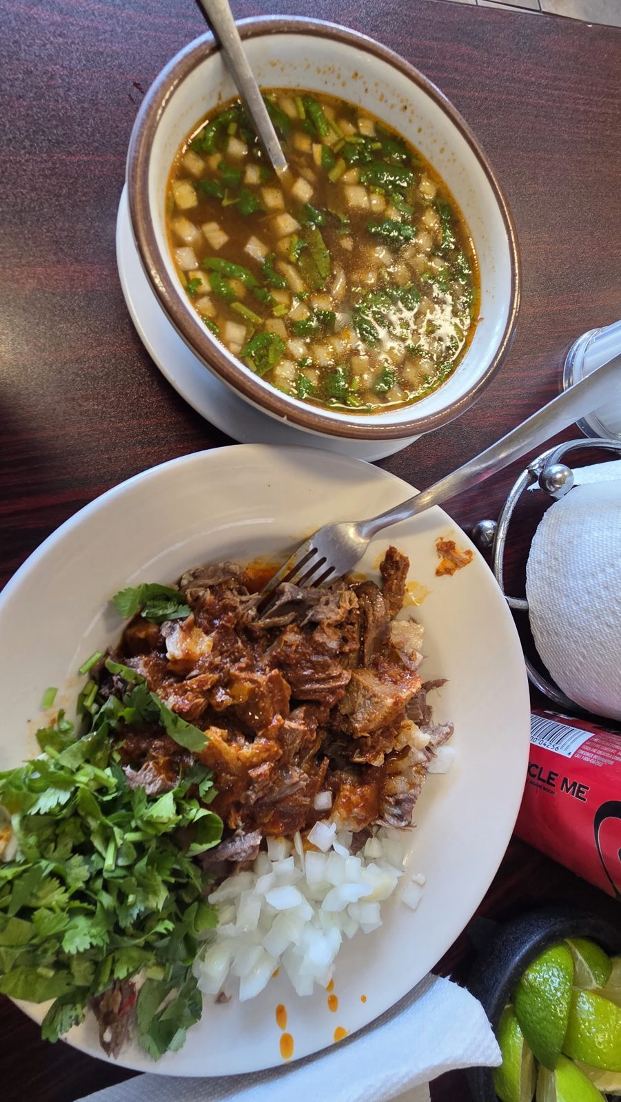 Barbacoa with onion and cilantro