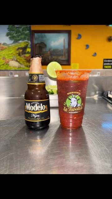 Beer and michelada at the counter