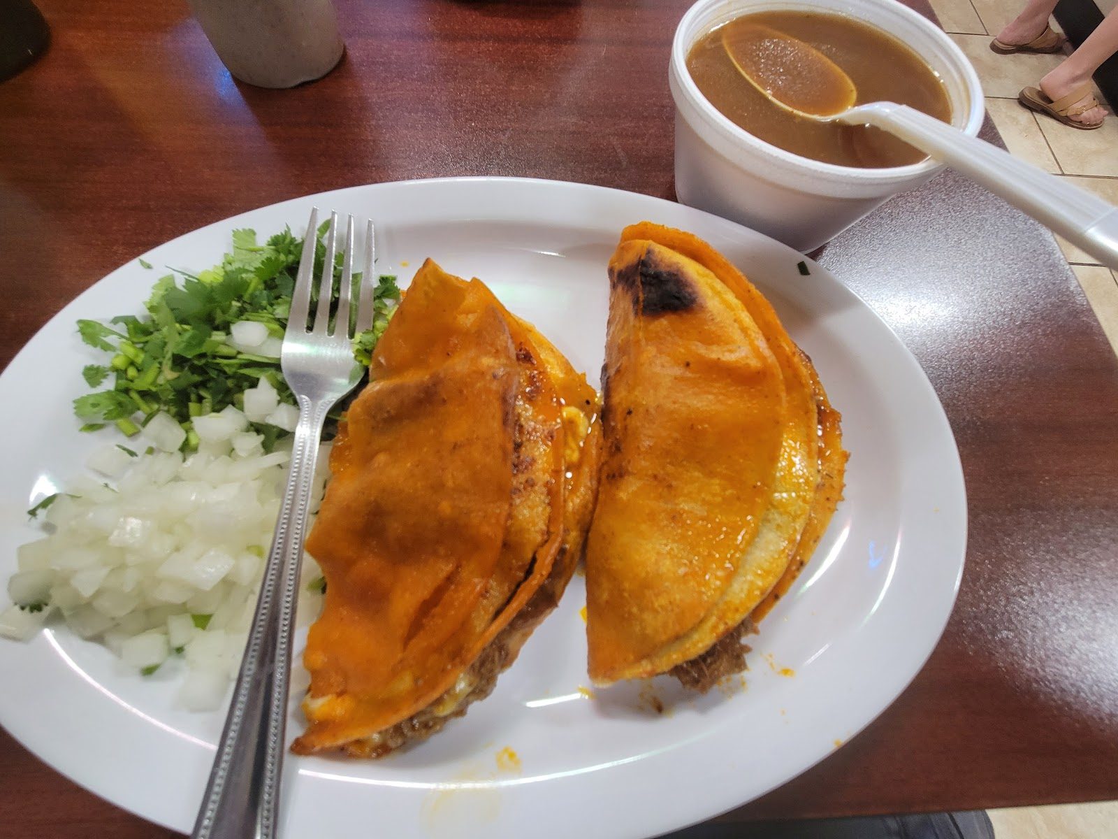 Quesabirrias with consomé